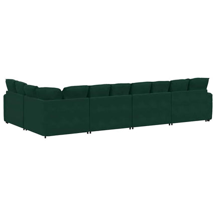 Modulsoffa med dynor sammet mörkgrön