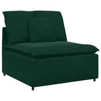 Modulsoffa med dynor sammet mörkgrön