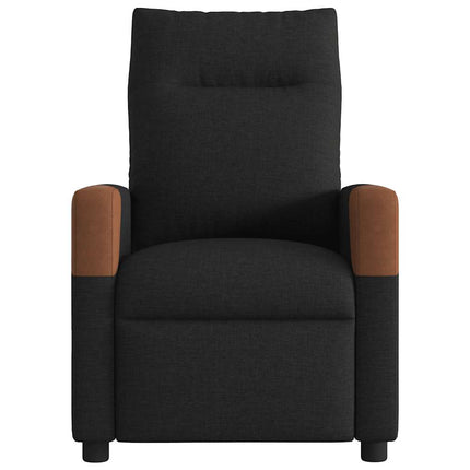 Elektrisk reclinerfåtölj svart tyg