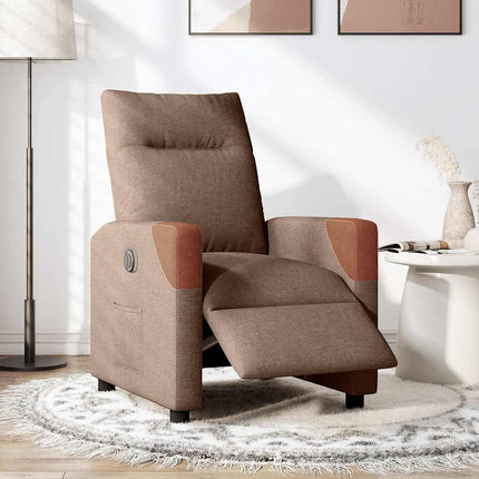Elektrisk reclinerfåtölj Brun tyg