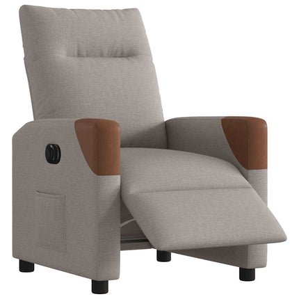 Elektrisk reclinerfåtölj taupe tyg
