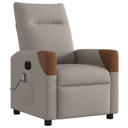 Elektrisk massagefåtölj taupe tyg
