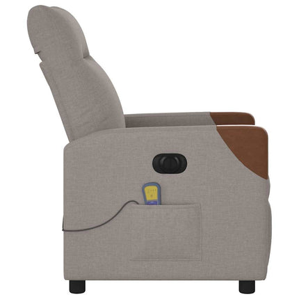 Elektrisk massagefåtölj taupe tyg