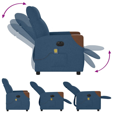 Elektrisk massagefåtölj Blå tyg
