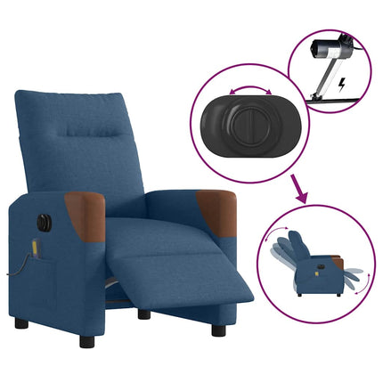 Elektrisk massagefåtölj Blå tyg