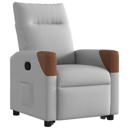 Reclinerfåtölj med uppresningshjälp molngrå tyg