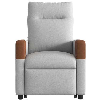 Reclinerfåtölj med uppresningshjälp molngrå tyg