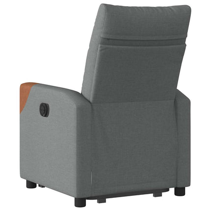 Reclinerfåtölj med uppresningshjälp mörkgrå tyg