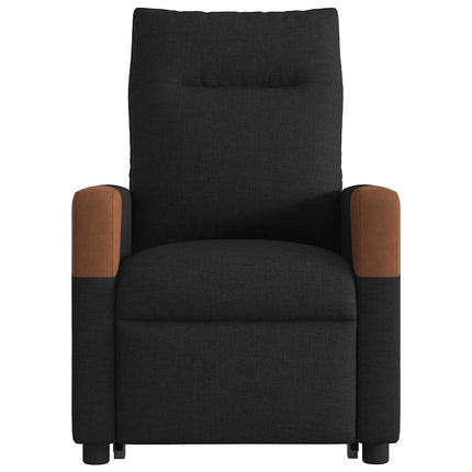 Reclinerfåtölj med uppresningshjälp svart tyg