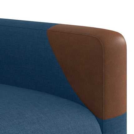 Reclinerfåtölj med uppresningshjälp blå tyg