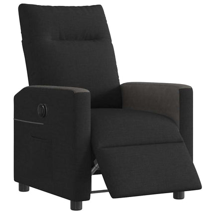 Elektrisk reclinerfåtölj svart tyg