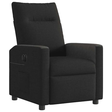 Elektrisk reclinerfåtölj svart tyg
