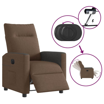 Elektrisk reclinerfåtölj Brun tyg