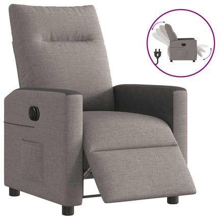 Elektrisk reclinerfåtölj taupe tyg