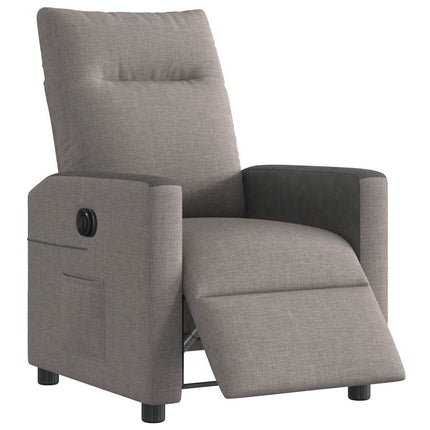 Elektrisk reclinerfåtölj taupe tyg