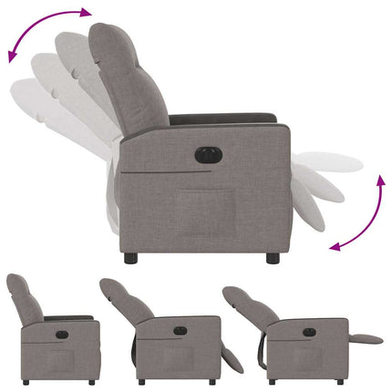 Elektrisk reclinerfåtölj taupe tyg