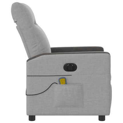 Elektrisk massagefåtölj molngrå tyg