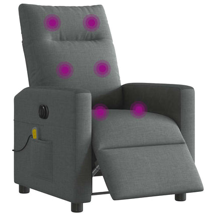 Elektrisk massagefåtölj mörkgrå tyg