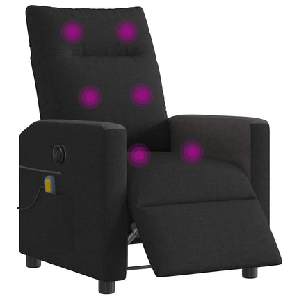 Elektrisk massagefåtölj med uppresningshjälp svart tyg