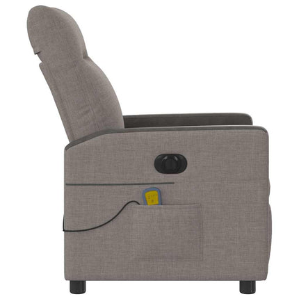 Elektrisk massagefåtölj taupe tyg
