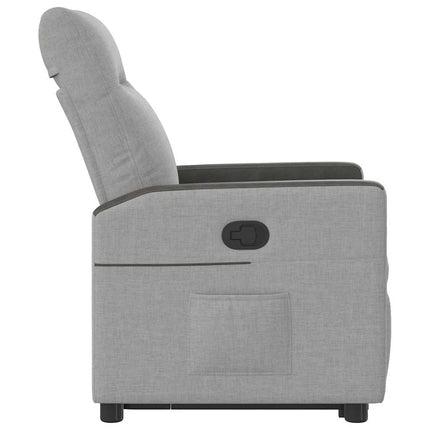 Reclinerfåtölj med uppresningshjälp molngrå tyg