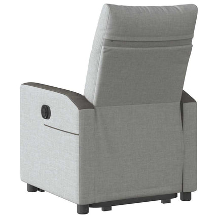 Reclinerfåtölj med uppresningshjälp molngrå tyg