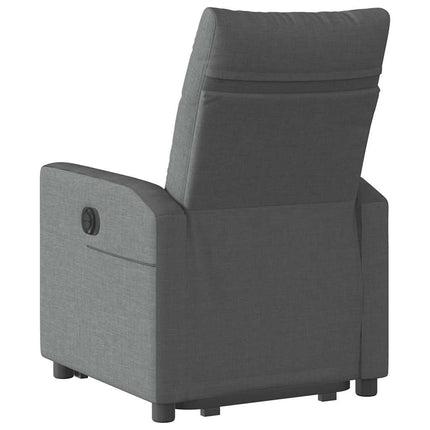 Reclinerfåtölj med uppresningshjälp mörkgrå tyg