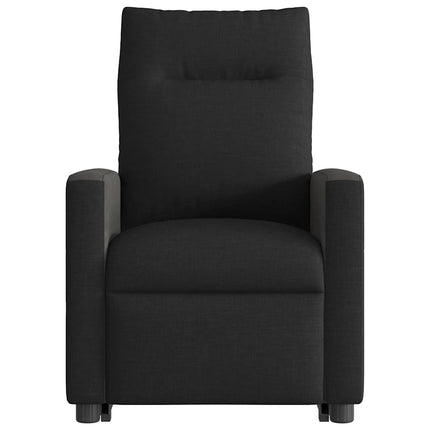 Reclinerfåtölj med uppresningshjälp svart tyg
