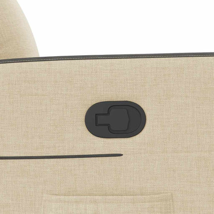 Reclinerfåtölj med uppresningshjälp gräddvit tyg