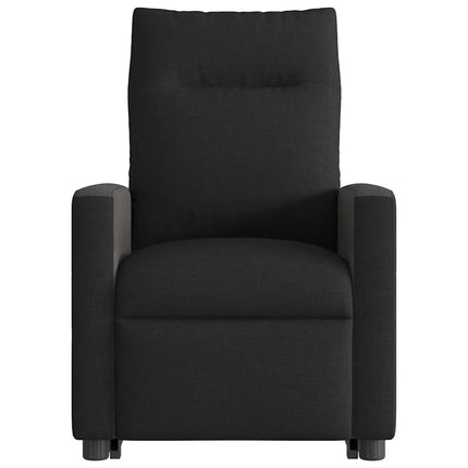 Massagefåtölj med uppresningshjälp svart tyg