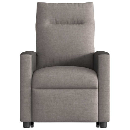 Elektrisk reclinerfåtölj med uppresningshjälp taupe tyg