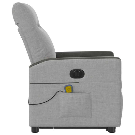 Elektrisk massagefåtölj med uppresningshjälp molngrå tyg
