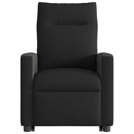 Elektrisk massagefåtölj med uppresningshjälp svart tyg