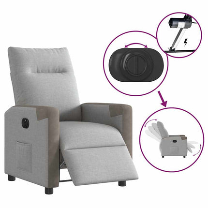 Elektrisk reclinerfåtölj molngrå tyg