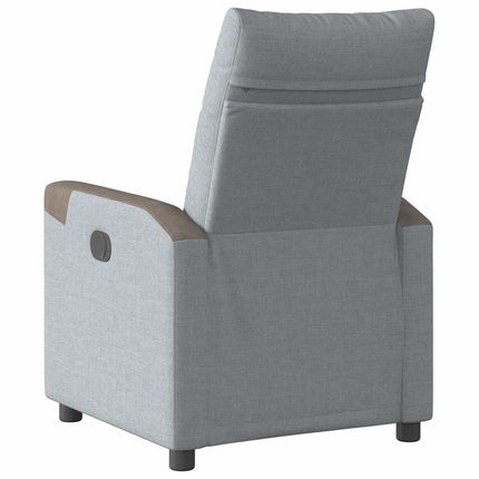 Elektrisk reclinerfåtölj ljusgrå tyg