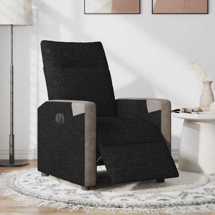 Elektrisk reclinerfåtölj svart tyg