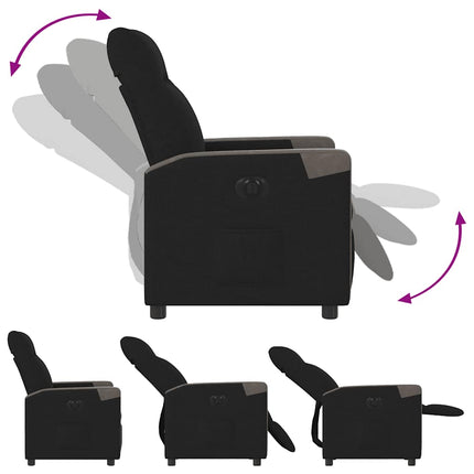 Elektrisk reclinerfåtölj svart tyg