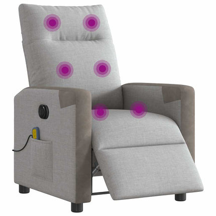 Elektrisk massagefåtölj molngrå tyg