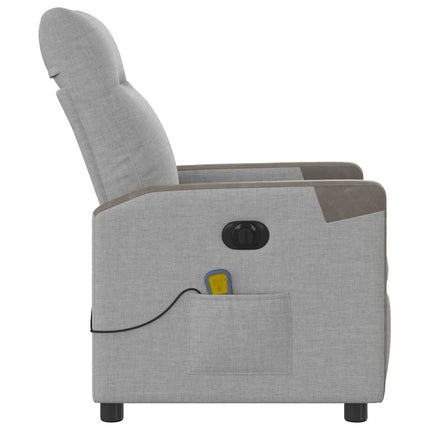 Elektrisk massagefåtölj molngrå tyg