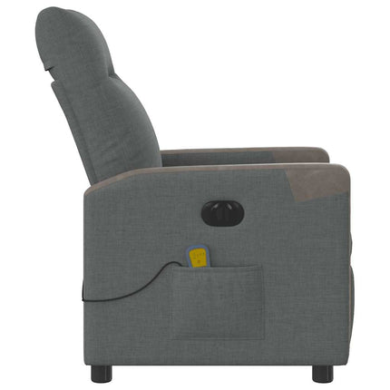 Elektrisk massagefåtölj mörkgrå tyg