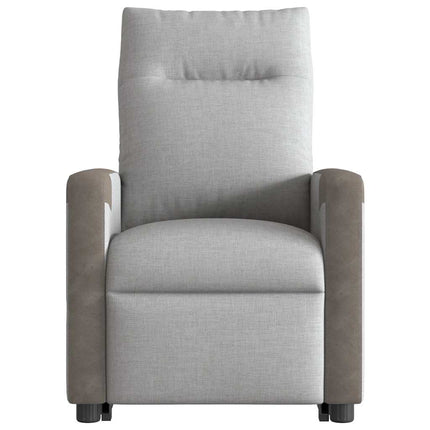 Reclinerfåtölj med uppresningshjälp molngrå tyg
