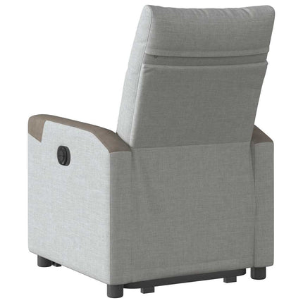 Reclinerfåtölj med uppresningshjälp molngrå tyg
