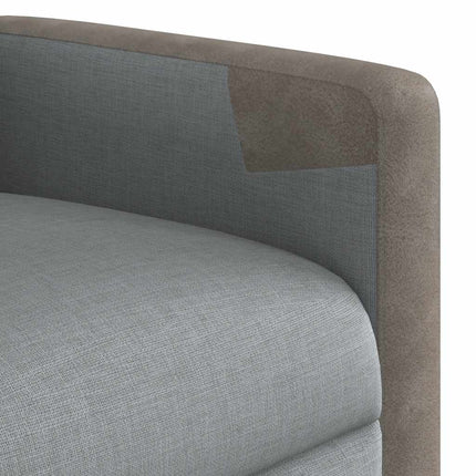 Reclinerfåtölj med uppresningshjälp ljusgrå tyg