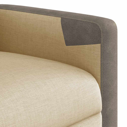 Reclinerfåtölj med uppresningshjälp gräddvit tyg