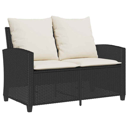Loungegrupp med dynor 6 delar svart konstrotting