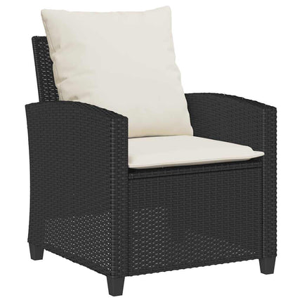 Loungegrupp med dynor 6 delar svart konstrotting