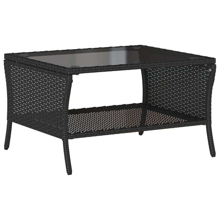 Loungegrupp med dynor 6 delar svart konstrotting
