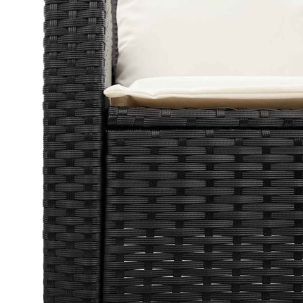 Loungegrupp med dynor 6 delar svart konstrotting