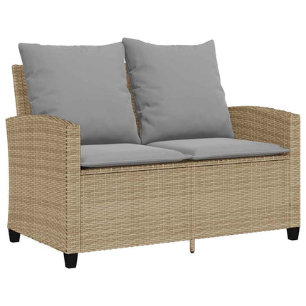 Soffgrupp för trädgården med dynor 6 delar beige konstrotting