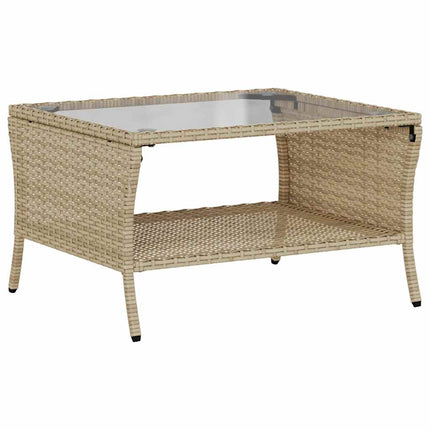 Soffgrupp för trädgården med dynor 6 delar beige konstrotting
